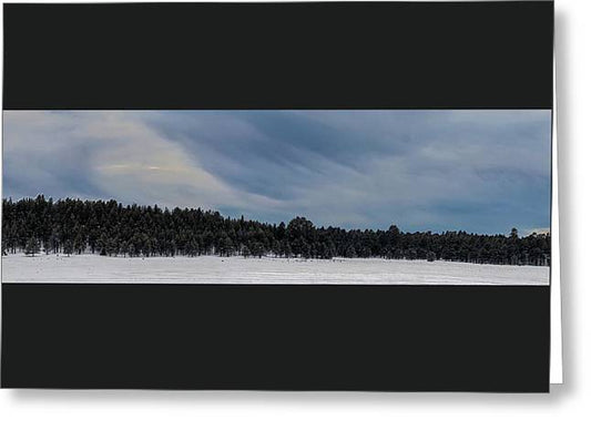 Clouds Over Frozen Lake - Greeting Card