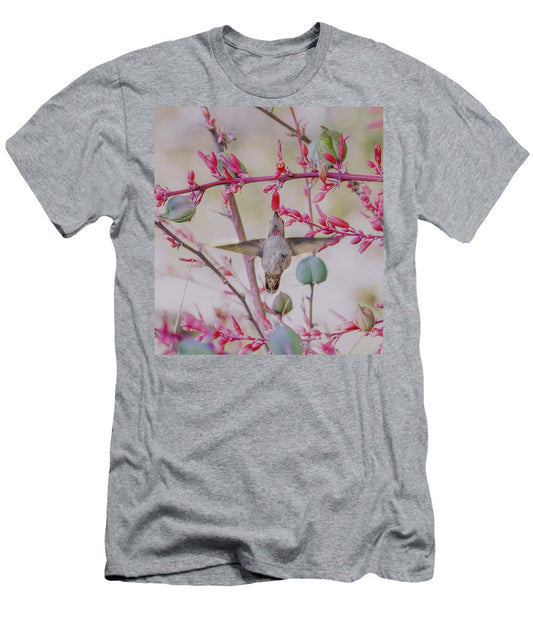 Hummingbird At Red Yucca - T-Shirt