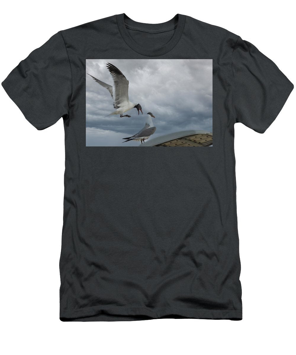 Laughing Gull Landing In Galveston - T-Shirt