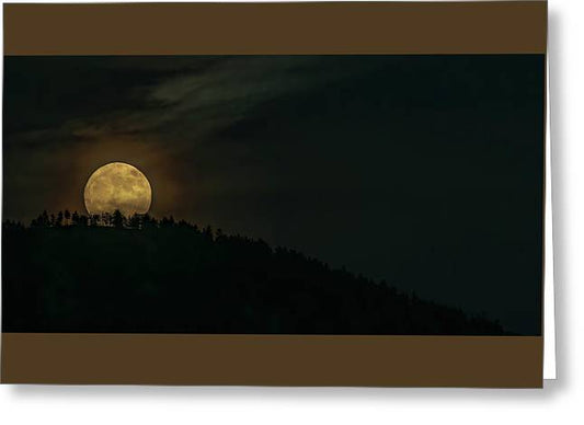 Moon Over Cinder Cone - Greeting Card