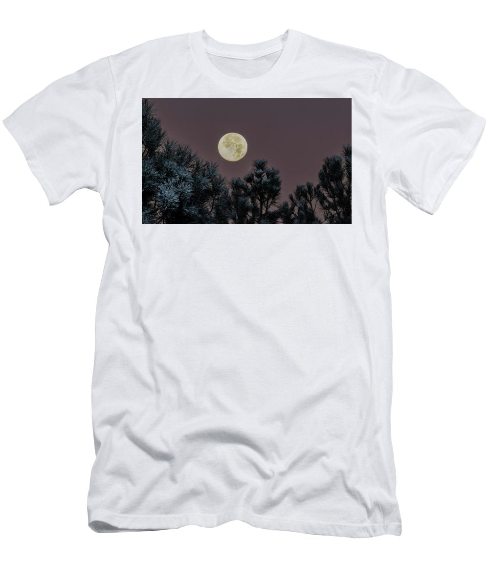 Moon Over Snowy Pine - T-Shirt