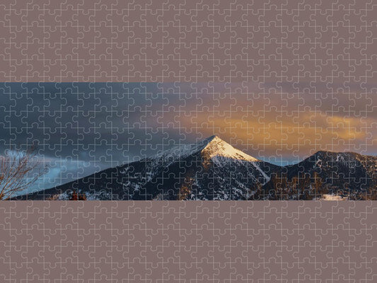 Panoramic View Of Dawn Clouds Over Mountain - Puzzle